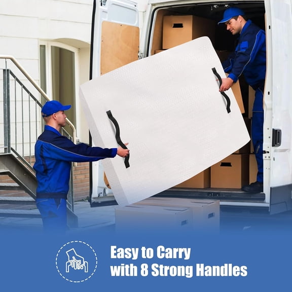 Mattress Bags for Moving and Storage with 8 Handles - Mattress Cover for Moving - Heavy Duty, Strong Zipper Closure, Moving Supplies & Moving Bag - Semi-Transparent, Cali King