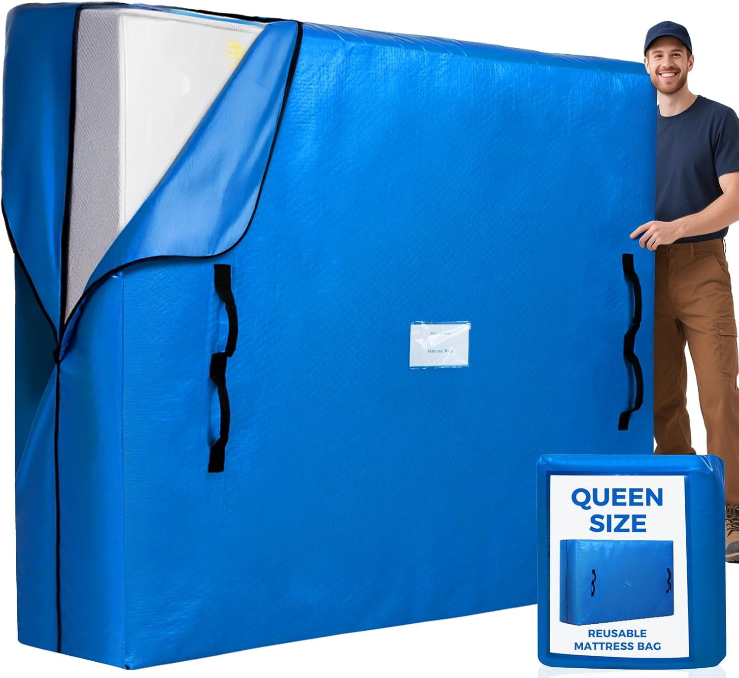 TICONN Mattress Bags For Moving & Storage (Full Size) - 2 Pack Waterproof Mattress Protectors
