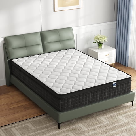 Queen Size 12" Hybrid Mattress - Gel Memory Foam & Pocket Springs, Medium Firm Feel, Motion Isolation, Pressure Relief, CertiPUR-US