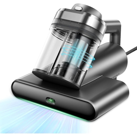 Mattress Bed Vacuum Cleaner, 2-Speed (14kPa/18kPa) Mattress Vacuum with Green Light Dust Detection, 253.7nm UV-C Light, LED Display, HEPA Filter, 149? Heat, Aroma for Bed Couch Carpet