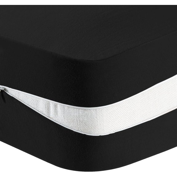 Mattress Cover for Sofa Bed/Folding Mattress Couch, Thick and Soft Futon Cover with Zipper Machine Washable, Black