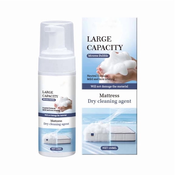 Mattress Dry Foam Cleaner, Fast-Acting & Stain Remover Foam Spray for Urine, Sweat & Old Stains on Upholstery & Carpets, 5 fl oz
