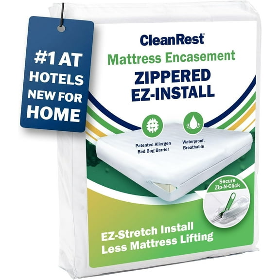 Mattress Encasement (Zippered Protector) w/Patented Fabric and Zipper Closure for Superior Bed Bug, Allergy & Waterproof Protection and Cooler Sleep - California King Size