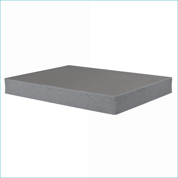 Mattress Foundation & Box Spring, Foldable 9 in. Height Modern Slate Gray Metal | Full | Steel