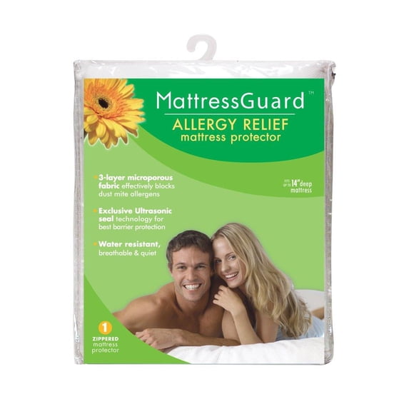 Mattress Guard Allergy Relief Zippered Mattress Protector, Full