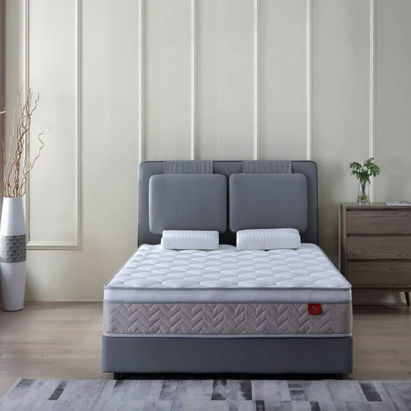 Mattress Hybrid Mattress Eurotop With Gel Memory Foam Motion Isolation Individually Wrapped Pocket Coils Pressure Relief Mattress