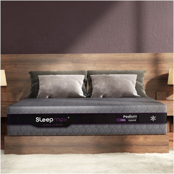 Mattress, King Hybrid Mattress with Polyester Surface for Interior Neutral Series