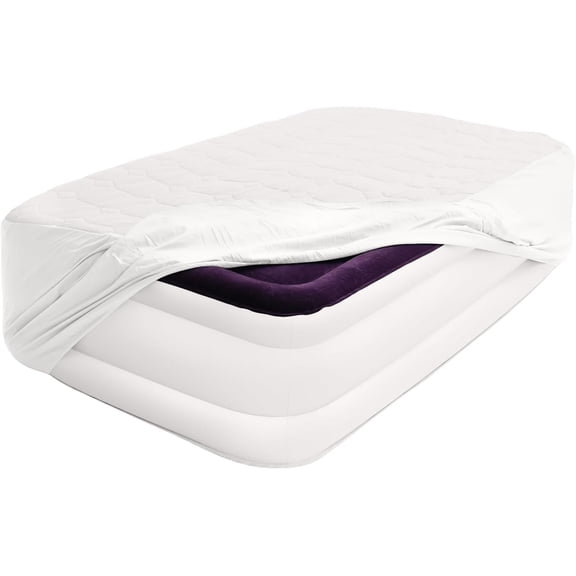 Mattress Pad Cover Air Mattress Topper, Size Quilted Fitted Mattress Protector Cooling Material, Super Soft Breathable and Noiseless Down (15-23'' Deep Pocket)