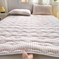 thumbnail image 1 of Mattress Pad, Washable Mattress Protector, No Slipping Quilted Dormitory Bed Pad, Polyester Fiber Thin Striped Student Protective Topper 200x150 Cm, 1 of 7