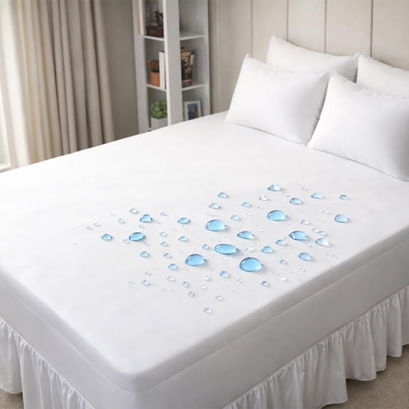 Mattress Pads - Soft Polyester Surface with Full Elastic Skirt & Durable TPU Backing - Noiseless, Breathable, Washable Cover for Bed Protection (Full)