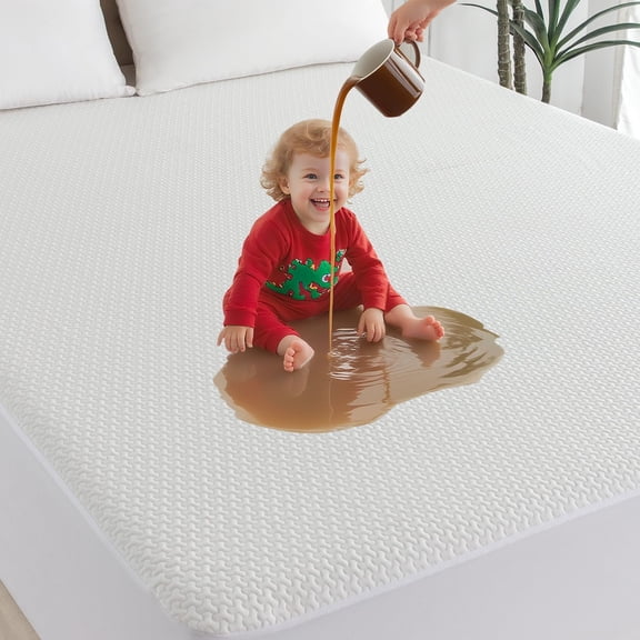 Mattress Protector,Breathable Cooling Air Viscose Mattress Cover ,6"-14''Deep Pocket Stretchable Fitted Sheet,Noiseless Machine Washable