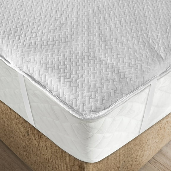 Mattress Protector Breathable Sheet with Straps Fitted Bed Cover, Queen, by Ambesonne