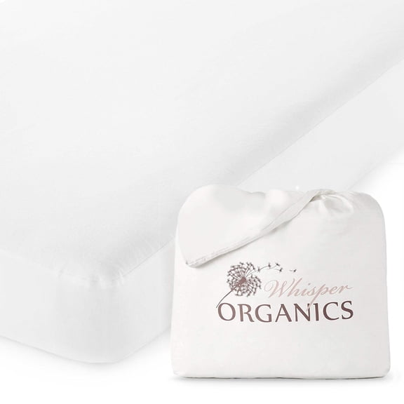 Whisper Organics Waterproof Pique Knit Mattress Protector 100% Organic Cotton GOTS Certified