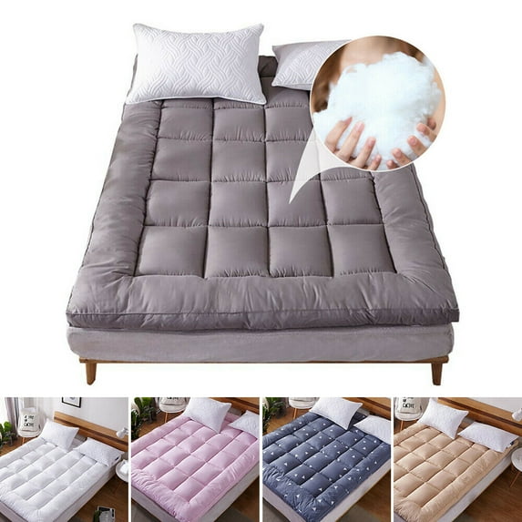 Mattress Protector Pillow Top Mattress Topper Fluffy Soft Breathable Bedding Fitted Quilted Mattress Cover All Sizes