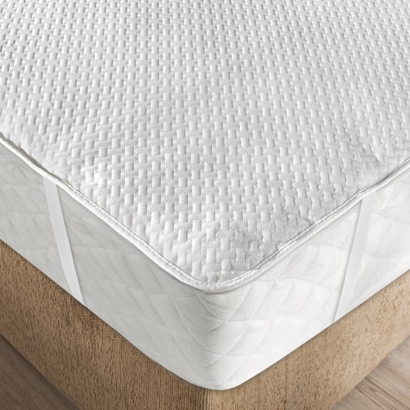 Mattress Protector Waterproof Breathable Sheet with Straps Fitted Bed Cover, Full, by Ambesonne
