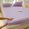 thumbnail image 1 of Mattress Protector, ZzCityTK Non-Slip Fitted Sheet, 35.4x78.7 Inch Soft Polyester Bed Cover All-Inclusive Protection Machine Washable, Purple, 1 of 6