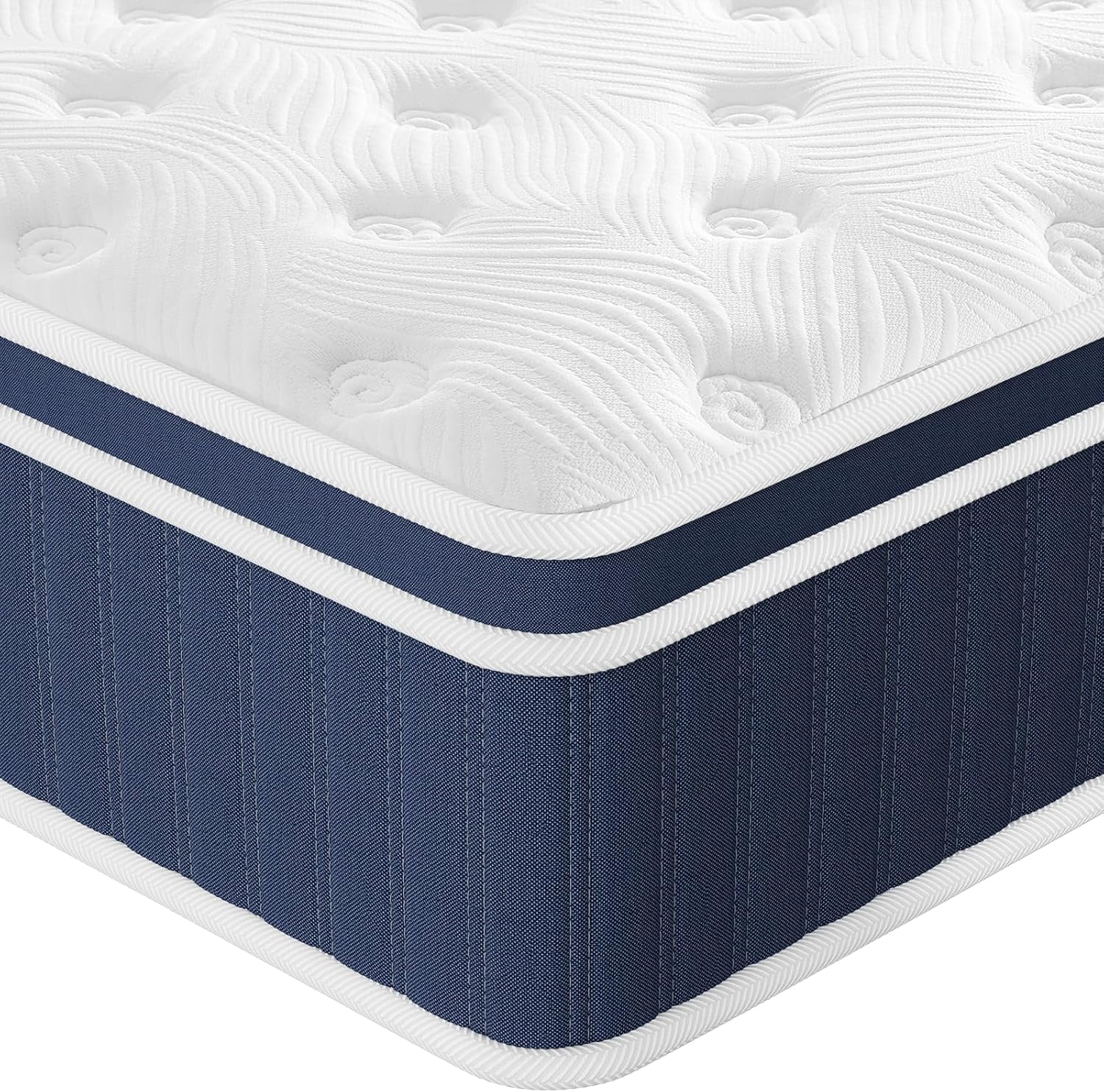 Mattress Queen Size 12 Inch, Hybrid Mattress in a Box, Cooling Gel Memory Foam & Pocket Spring for Motion Isolation & Edge Support, Fiberglass-Free, Medium Firm for Back Pain, CertiPUR-US Certified