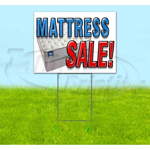Mattress Sale (18" x 24") Yard Sign, Includes Metal Step Stake