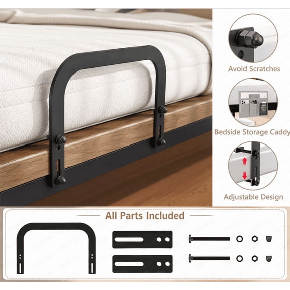 Mattress Slide Stopper, Extra Tall Non-Slip Mattress Gripper Retainer Bar, Holder for Metal Bed Frame to Prevent Sliding (1 Pack) Bed Frame Accessory Only, Not a Mattress