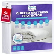 Tawfeeq Linens Waterproof Mattress Protector - Twin - Quilted, Breathable & Noiseless with Deep Pocket Elastic Skirt