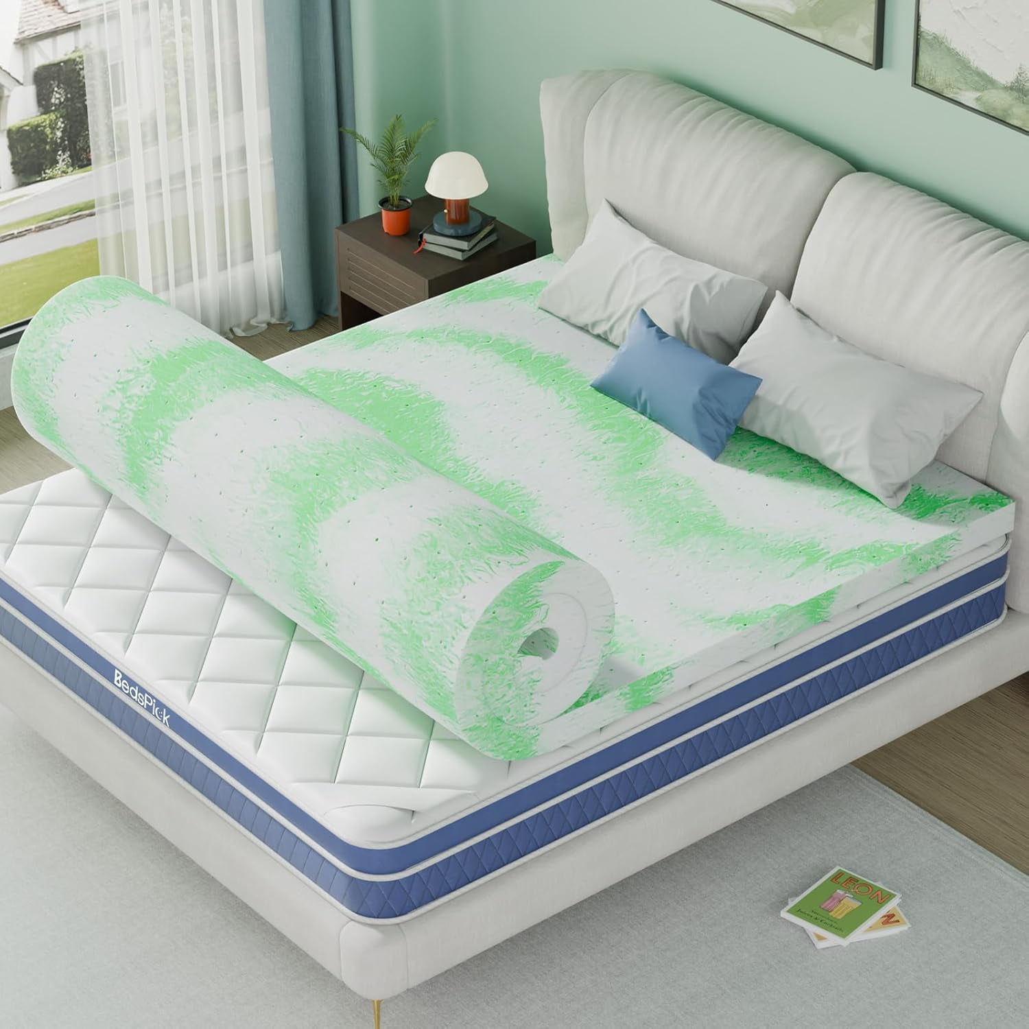 Mattress Topper, 2 Inch Gel Memory Foam Twin XL Size Bed Toppers, Soft