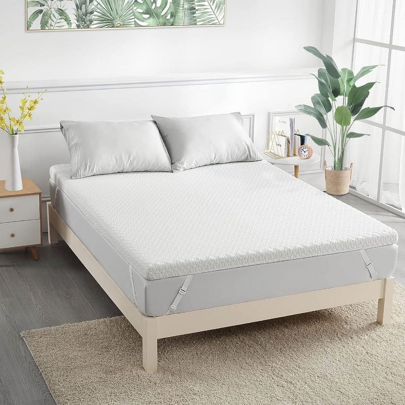 Mattress Topper, 2 Inch Green Tea Memory Foam Mattress Topper with