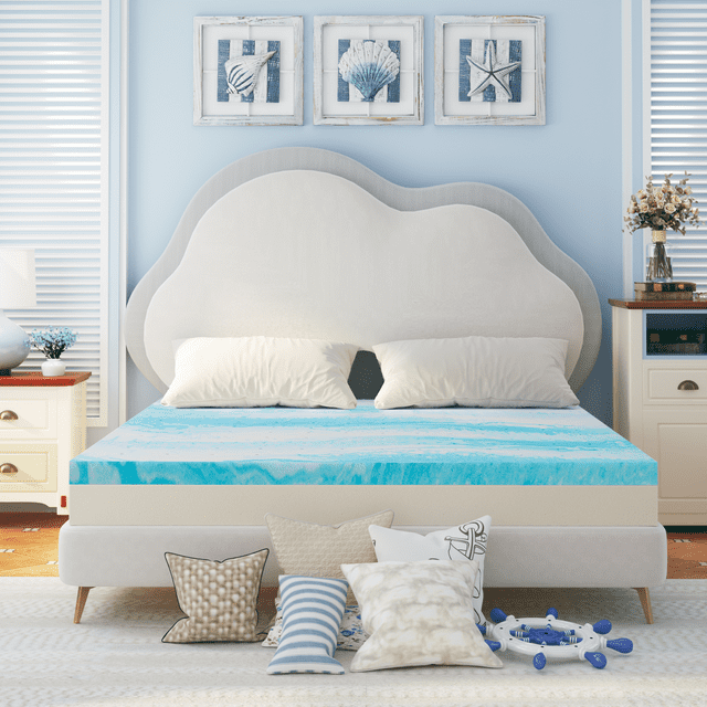 Mattress Topper, 2 inch Queen Cooling Gel Infused Shell Mattress Topper