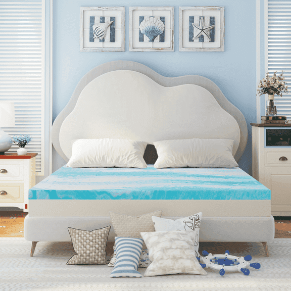 Mattress Topper, 2 inch Twin Gel Infused Mattress Topper, Memory Foam Mattress Topper