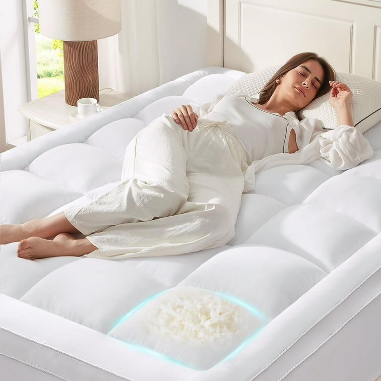 Mattress Topper, Back Pain Relief, Memory Foam Pillow Top Queen