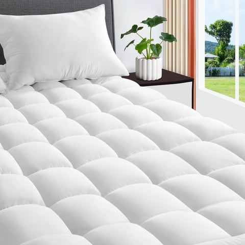Mattress Topper Cal King Size Extra Thick Mattress Pad 8-21" Deep Pocket Soft Down Alternative Fill Mattress Protector Pillow Top Mattress Cover
