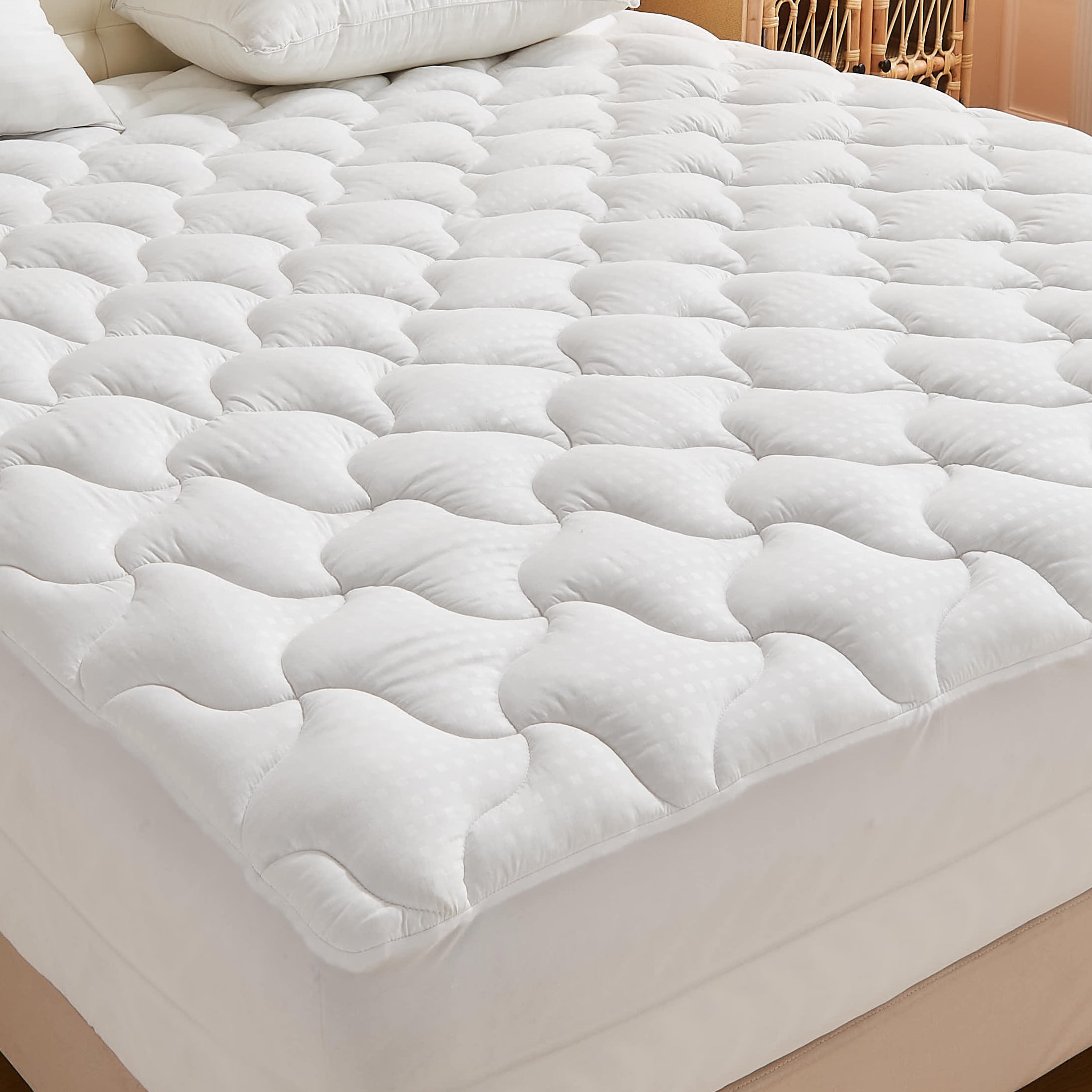 Bare Home Quilted Fitted Mattress Pad (Twin) - Cooling Mattress Topper - Easily - View #8