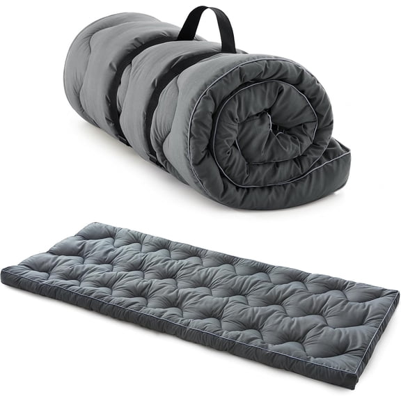 Mattress Topper for Camp /Rv Bunk/Narrow Beds(75"X30"),Thickened Quilted Pad,Lightweight Foldable Sleeping Mat for Traveling Hiking Backpacking,Portable