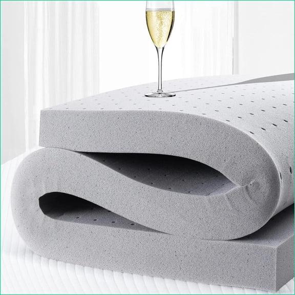 Mattress Topper Full 3 Inch Gel Memory Foam, Cooling Pressure Relief CertiPUR-US | Light Gray | Polyurethane