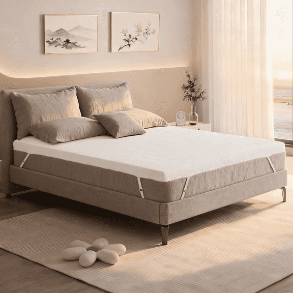 Airdown Mattress Topper King- 3 Inch Memory Foam Bed Topper with Removable & Washable Cover for Pressure Relief & Comfort, CertiPUR-US Certified