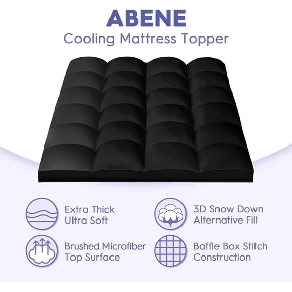 Mattress Topper King for Back Pain Relief, Extra Thick Mattress Pad Pillowtop, Soft Mattress Protector Cover with 8"-21" Deep Pocket, Overfilled Down Alternative Filling (Black, King)