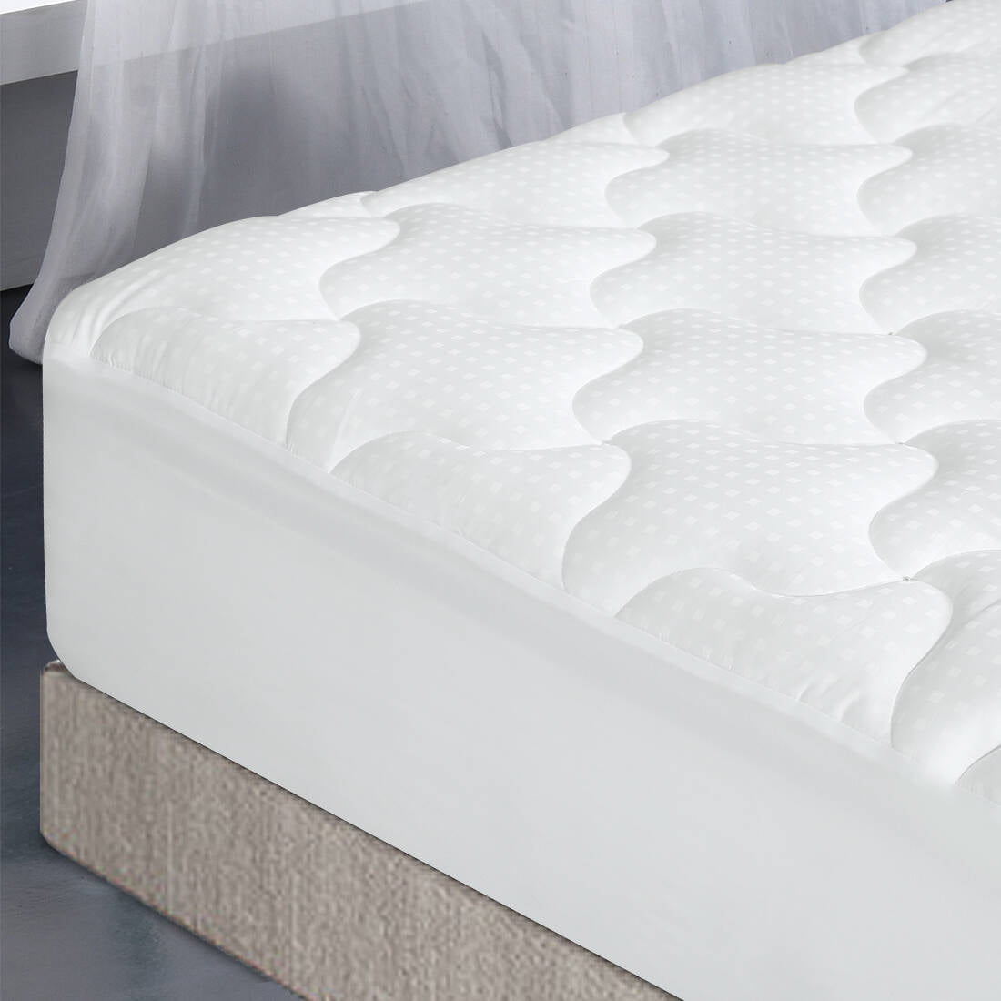 Mattress Topper King, Pillow Top Mattress Pad with Down Alternative Fill , Quilted Fitted