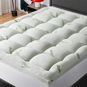 Mattress Topper King Size Bed,Bamboo Extra Thick Mattress Pad Cover Soft Plush Noiseless Down Alternative Fill,with 8-21 Deep Pocket