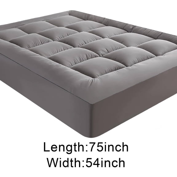 Mattress Topper,Memory Foam Mattress Topper,Mattress Topper Full Size - Wrap-Around Cooling Topper Fits up to 20-Inch Mattress(Gray XL 75*54IN)