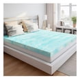 thumbnail image 1 of Mattress Topper Queen, 2 Inch Gel Infused Air Flow Memory Foam Mattress Topper, Certified, Blue, 1 of 1