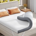 thumbnail image 1 of Mattress Topper Queen 4 inch Memory Foam Mattress Topper with Cooling Gel and Removable & Washable Embossed Cover, White, 1 of 9