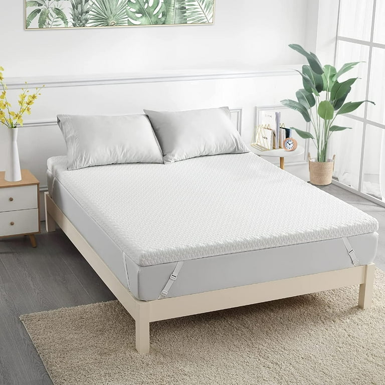 Mattress Topper Queen Assile 3 Inch Green Tea Memory Foam Mattress Topper with Zippered Bamboo Cover Cloud Like Soft