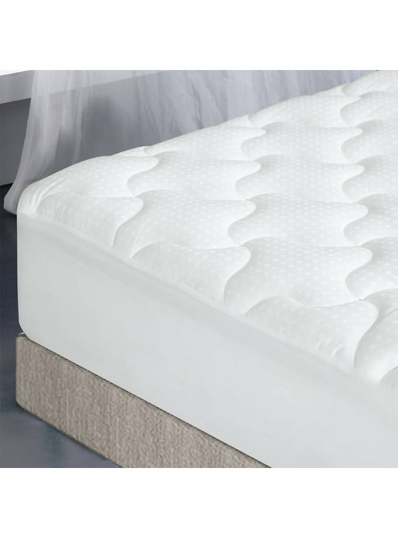 Mattress Topper Queen, Pillow Top Mattress Pad with Down Alternative Fill , Quilted Fitted Mattress Protector with 8-21" Deep Pocket, Cooling Mattress Cover (60x80 Inches, White)