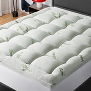Mattress Topper Queen Size Bed,Bamboo Extra Thick Mattress Pad Cover Soft Plush Noiseless Down Alternative Fill,with 8-21" Deep Pocket