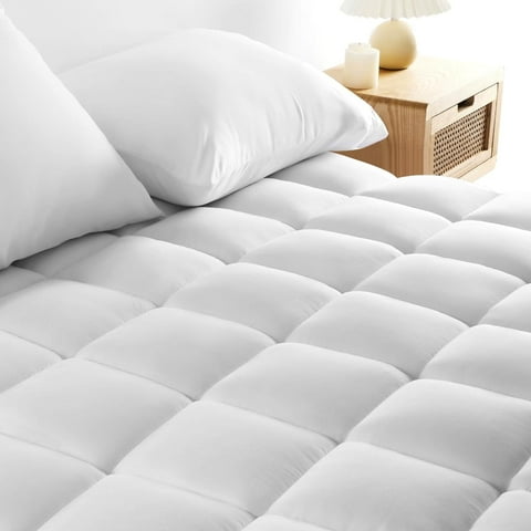 Mattress Topper Queen Size, Extra Thick Mattress Pad Cover for Back Pain, Cooling Mattress Protector with 8-21 Inch Deep Pocket, Overfilled Down Alternative Filling
