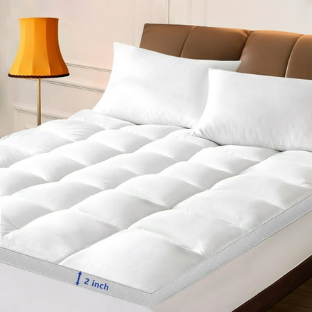 Mattress Topper Queen Size Extra Thick Pillow Top Mattress Pad Cover for Back Pain Relief Cooling & Breathable Bed Topper