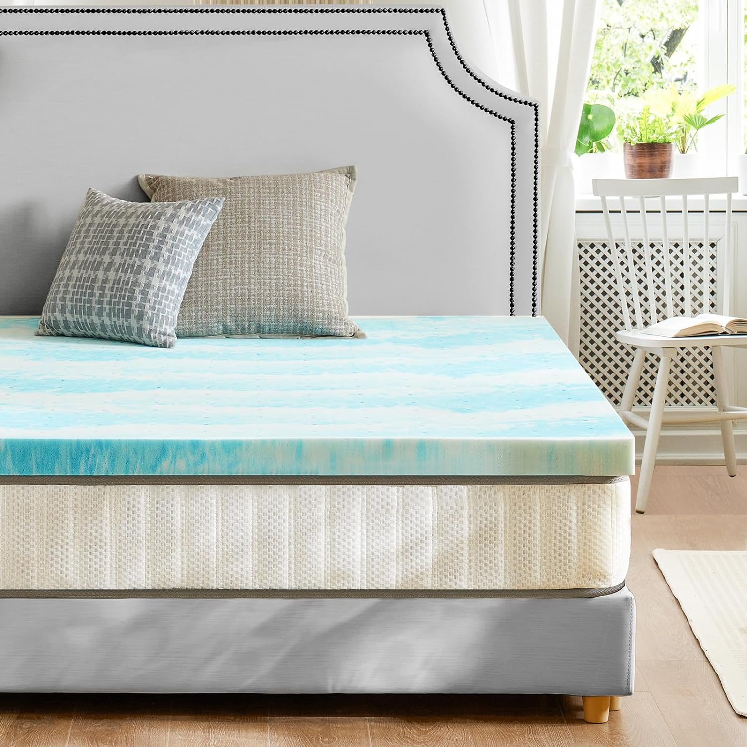 Mattress Topper Twin, Cooling Gel Infused Memory Foam Bed Toppers for