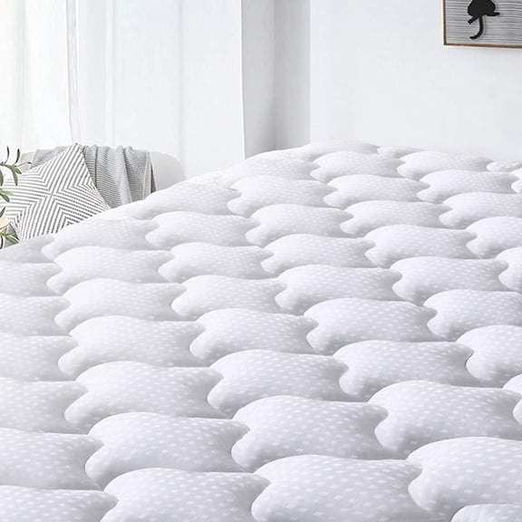 Mattress Topper Twin Size - Extra Thick Mattress Pad Cover - Pillow Top Deep Pocket with Breathable 5D Spiral Fiber Filling Cooling Mattress Cover