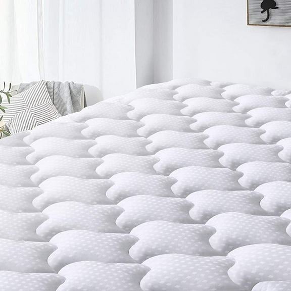 Mattress Topper Twin xl Size - Extra Thick Mattress Pad Cover - Pillow Top Deep Pocket with Breathable 5D Spiral Fiber Filling Cooling Mattress Cover