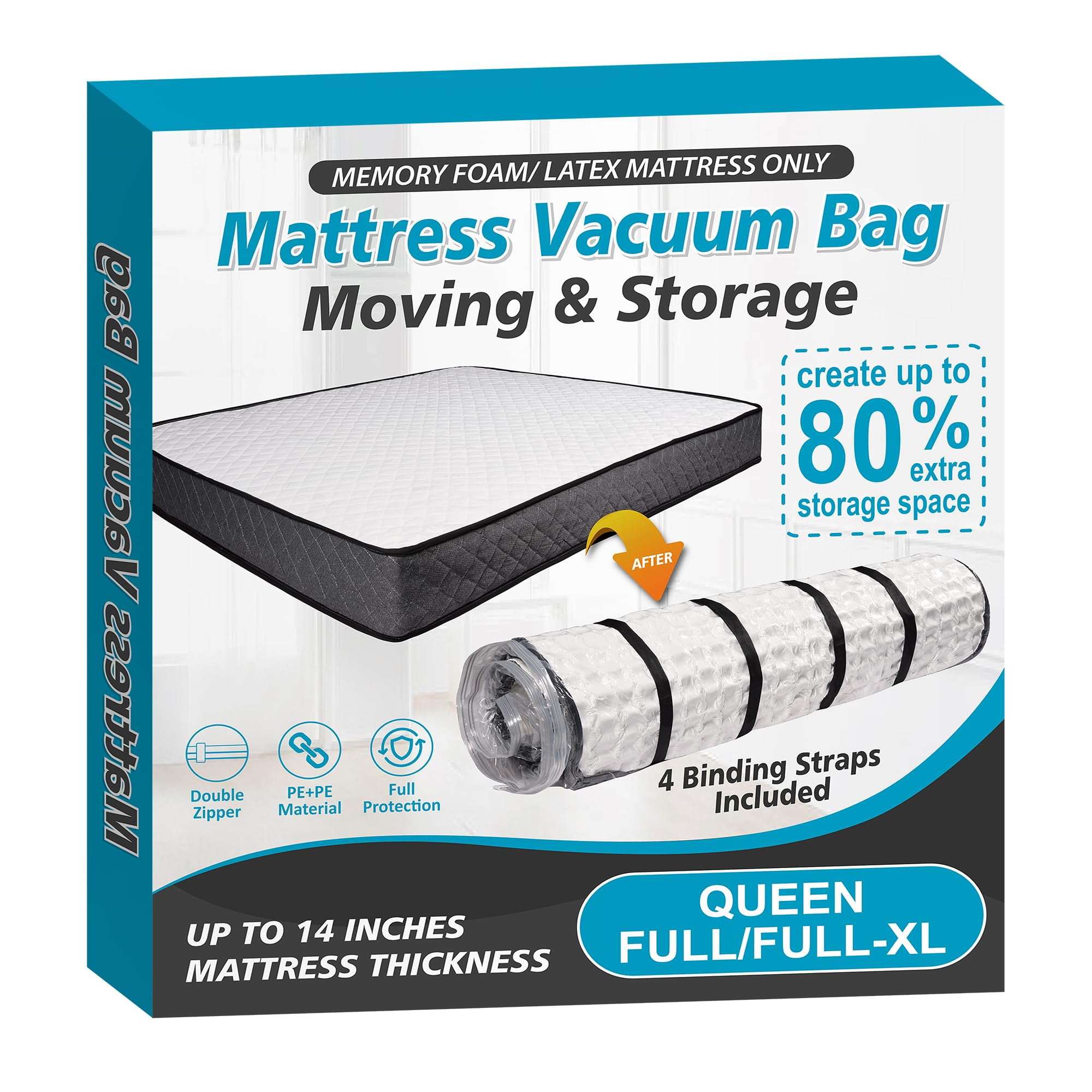 Mattress Vacuum Bag for Moving, Vacuum Seal Bag for Queen Full Size