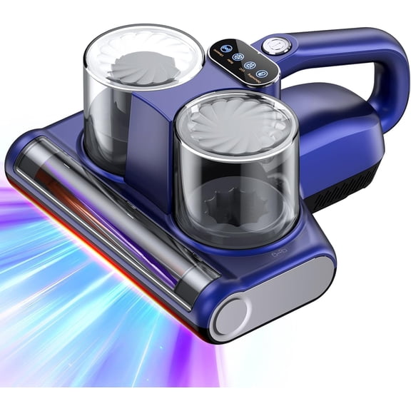 Mattress Vacuum Bed Vacuum Cleaner 16Kpa Suction 253.7nm UV-C Light, 140?F Heated Air, 30000 RPM Brushroll, , HEPA Filter, Handheld Vacuums for Carpet/Sofa, 500W Corded, (Light Blue)